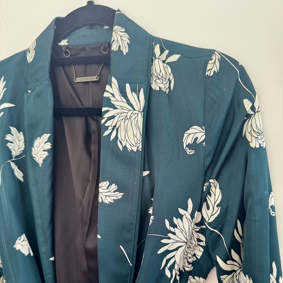 Anthropologie Silk Floral Robe/Jacket Green - Picture 4 of 5
